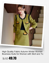Load image into Gallery viewer, High Quality Fabric Women Formal Business Suits with Pants and Jackets Coat OL Style Elegant Professional Pantsuits Trousers Set
