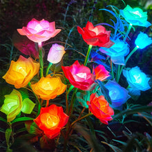 Load image into Gallery viewer, Solar Garden Lights Waterproof LED Outdoor Simulation Rose Flower Solar Light Pathway Lights for Yard Garden Backyard Decor ﻿
