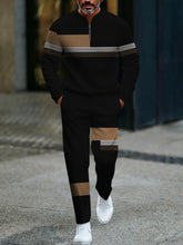 Load image into Gallery viewer, 2025 New 3D Printed Half Zipper Men Long Sleeve Long Pants Set Zipper Closure Comfortable Fit Fashion Casual Outfit
