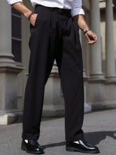 Load image into Gallery viewer, New Draped Straight Men Pants Fashion Business Loose CasualWide-leg Suit Pants，Pleated Trousers With Pockets For Boyfriend Husba
