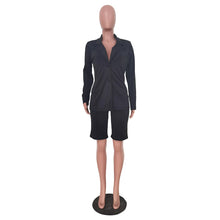 Load image into Gallery viewer, Office Lady Female Short Sets Long Sleeves Single Breasted Blazer Suit Elegant OL High Waist Pants Two Piece Set Women Outfit
