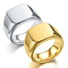 Load image into Gallery viewer, New 2023 Metal Glossy Rings for Men Geometric Width Signet Square Finger Punk Style Fashion Ring Jewelry Accessories Whole Sale
