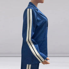 Load image into Gallery viewer, 2 Piece Set Women Outfit Winter Fall Fashion V neck Long Sleeve Coat Elegant Straight Leg Pant Set Women Sports Clothing
