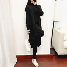 Load image into Gallery viewer, Fashion Women Sweater 3 Piece Set Tracksuit Spring Autumn Long Cardigan Coat + Half Turtleneck Vest + Pants Knitted Suits Outfit
