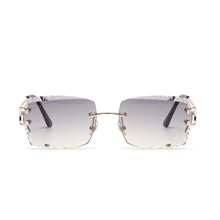 Load image into Gallery viewer, Ruiao Luxury high quality rimless diamond cut nylon lens UV400 Sunglasses fashion square metal legs glasses for men women
