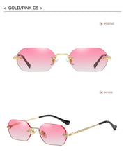 Load image into Gallery viewer, Vintage Rimless Polygon Sunglasses Women Men Luxury Brand Designer Popular Travel Small Frame Sun Glasses Ladies
