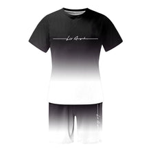Load image into Gallery viewer, Men&#39;S Summer Suit Short-Sleeved T-Shirt Top Loose Shorts Pure Cotton Letter Print Round Neck Outdoor Breathable Casual Men Wear
