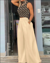 Load image into Gallery viewer, Summer Clothes Women 2024 Women Clothin Print Two-piece Set, Smooth Sleeveless T-shirt, Wide Leg Pants, 2024 Fashion Clothing
