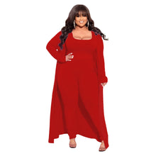 Load image into Gallery viewer, Plus Size L-5XL Women&#39;s Casual Set Long-sleeved Jacket Pants Undershirt 3 Piece Suit Knitwear Tracksuits Sweatsuits Outfits
