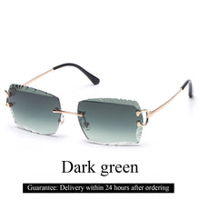 Load image into Gallery viewer, Ruiao Luxury high quality rimless diamond cut nylon lens UV400 Sunglasses fashion square metal legs glasses for men women
