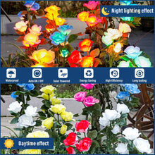 Load image into Gallery viewer, Solar Garden Lights Waterproof LED Outdoor Simulation Rose Flower Solar Light Pathway Lights for Yard Garden Backyard Decor ﻿

