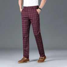 Load image into Gallery viewer, Luxury Brand Men&#39;s Stripe Plaid Casual Pants Men Army Green Four Seasons High Quality Business Trousers Men&#39;s Slim Straight Pant

