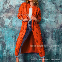 Load image into Gallery viewer, Women Knit Long Cardigan Sweaters Full Sleeved Spliced Casual Jumpers Dot V Neck Thick Warm Sweater Autumn Winter 2024
