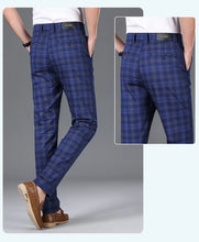 Load image into Gallery viewer, Luxury Brand Men&#39;s Stripe Plaid Casual Pants Men Army Green Four Seasons High Quality Business Trousers Men&#39;s Slim Straight Pant
