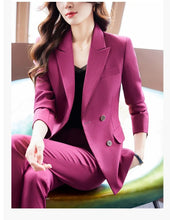 Load image into Gallery viewer, High Quality Fabric Women Formal Business Suits with Pants and Jackets Coat OL Style Elegant Professional Pantsuits Trousers Set
