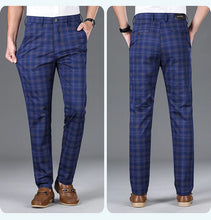 Load image into Gallery viewer, Luxury Brand Men&#39;s Stripe Plaid Casual Pants Men Army Green Four Seasons High Quality Business Trousers Men&#39;s Slim Straight Pant
