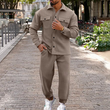 Load image into Gallery viewer, Autumn Winter Color Matching Zipper Tracksuit Hoodies Two-piece Tracksuit Casual Pants Men&#39;s Suit Long-Sleeved Hoodie+Pants
