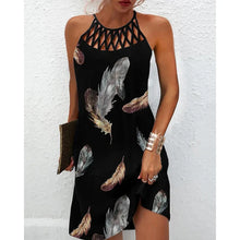 Load image into Gallery viewer, 2024 Women Elegant Dress Loose Casual Short Dress Hollow Out Floral Print Round Neck Ladies Summer Dress 2022
