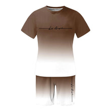 Load image into Gallery viewer, Men&#39;S Summer Suit Short-Sleeved T-Shirt Top Loose Shorts Pure Cotton Letter Print Round Neck Outdoor Breathable Casual Men Wear
