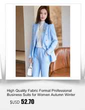 Load image into Gallery viewer, High Quality Fabric Women Formal Business Suits with Pants and Jackets Coat OL Style Elegant Professional Pantsuits Trousers Set
