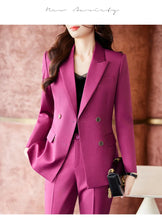 Load image into Gallery viewer, High Quality Fabric Women Formal Business Suits with Pants and Jackets Coat OL Style Elegant Professional Pantsuits Trousers Set
