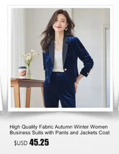 Load image into Gallery viewer, High Quality Fabric Women Formal Business Suits with Pants and Jackets Coat OL Style Elegant Professional Pantsuits Trousers Set

