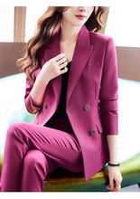 Load image into Gallery viewer, High Quality Fabric Women Formal Business Suits with Pants and Jackets Coat OL Style Elegant Professional Pantsuits Trousers Set
