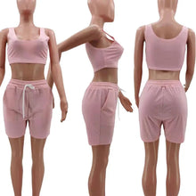 Load image into Gallery viewer, Casual Workout Sets 2 Piece Outfits for Women 2025 Sport Crop Tank Top High Waist Yoga Shorts Leggings Lounge Wear Tracksuit
