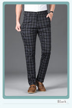 Load image into Gallery viewer, Luxury Brand Men&#39;s Stripe Plaid Casual Pants Men Army Green Four Seasons High Quality Business Trousers Men&#39;s Slim Straight Pant
