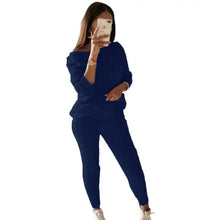 Load image into Gallery viewer, Autumn Winter Women 2 Piece Set Casual Knitted Tracksuit Sportswear Warm Sweater + Long Pants Outfits Women Autumn Wear S-5XL
