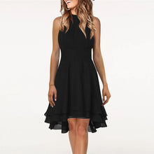 Load image into Gallery viewer, Summer Elegant Women Dresses High Waist Sexy Cropped Layered Solid Halter Dress Ladies Casual Sleeveless Chiffon Party Dress

