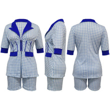 Load image into Gallery viewer, Women Two Piece Sets Outfits Elegant Tweed Slim Shorts Short Coat Tops Lady Clothes Formal Business Office Work Suits
