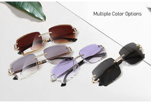 Load image into Gallery viewer, Fashion Rimless Square Sunglasses Vintage Diamond Brand Design Cut Lens Sun Glasses Men Women Metal Frame Luxury UV400 Eyewear
