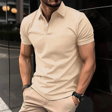 Load image into Gallery viewer, Business Men&#39;s Polo Shirt Casual Summer Short Sleeves Tops Plaid Pattern Print Button T Shirt Loose Clothes Fashion Golf Shirts
