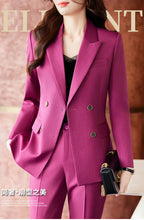 Load image into Gallery viewer, High Quality Fabric Women Formal Business Suits with Pants and Jackets Coat OL Style Elegant Professional Pantsuits Trousers Set
