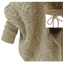 Load image into Gallery viewer, Women Cardigans Sweater Thick Poncho Capes 2025 Autumn Winter Femme Knitted Bat Sleeve Fur Collar Sweater Knitted Long Cardigan
