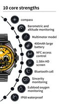 Load image into Gallery viewer, LIGE New GPS Smart Watch Men Outdoor Compass Sport Fitness Bracelet Bluetooth Call Clock Waterproof NFC Steel Smartwatch For Men
