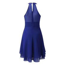 Load image into Gallery viewer, Summer Elegant Women Dresses High Waist Sexy Cropped Layered Solid Halter Dress Ladies Casual Sleeveless Chiffon Party Dress

