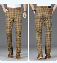 Load image into Gallery viewer, Luxury Brand Men&#39;s Stripe Plaid Casual Pants Men Army Green Four Seasons High Quality Business Trousers Men&#39;s Slim Straight Pant
