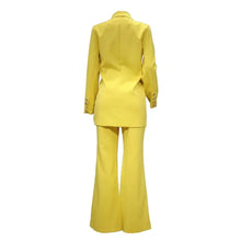 Load image into Gallery viewer, Autumn Winter 2 Piece Outfits for Women Blazer Jackets High Waisted Straight Leg Pants Suits Set Business Casual Office
