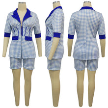 Load image into Gallery viewer, Women Two Piece Sets Outfits Elegant Tweed Slim Shorts Short Coat Tops Lady Clothes Formal Business Office Work Suits
