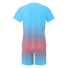 Load image into Gallery viewer, Men&#39;S Summer Suit Short-Sleeved T-Shirt Top Loose Shorts Pure Cotton Letter Print Round Neck Outdoor Breathable Casual Men Wear
