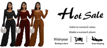 Load image into Gallery viewer, New Elegant Tracksuits Women&#39;s Outfits Long Sleeve T-shirt and Wide Leg Pants Suits Spring Fall Fitness 2 Piece Set Sportswear
