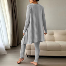 Load image into Gallery viewer, Fall Winter 3 Piece Homewear For Women Solid Cardigan Fashion Pant And Vest Ladies Suit Vintage Fashion Ladies Three Piece Set
