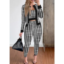 Load image into Gallery viewer, 3 Piece Sets Outfits Vest Tops Streetwear Cardigan Coats Street Hipster Pants Sets Women Skinny Trousers Leggings
