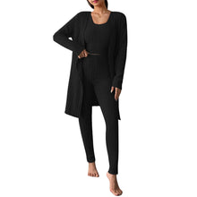 Load image into Gallery viewer, Fall Winter 3 Piece Homewear For Women Solid Cardigan Fashion Pant And Vest Ladies Suit Vintage Fashion Ladies Three Piece Set
