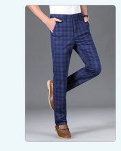 Load image into Gallery viewer, Luxury Brand Men&#39;s Stripe Plaid Casual Pants Men Army Green Four Seasons High Quality Business Trousers Men&#39;s Slim Straight Pant
