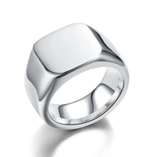 Load image into Gallery viewer, New 2023 Metal Glossy Rings for Men Geometric Width Signet Square Finger Punk Style Fashion Ring Jewelry Accessories Whole Sale
