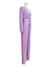 Load image into Gallery viewer, Casual Sets Womens Outfits Fall Clothes 2 Piece Lounge Set Draped Top and Elastic Wrap Pant Sets Outfits Wholesale Dropshipping
