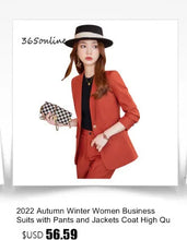 Load image into Gallery viewer, High Quality Fabric Women Formal Business Suits with Pants and Jackets Coat OL Style Elegant Professional Pantsuits Trousers Set
